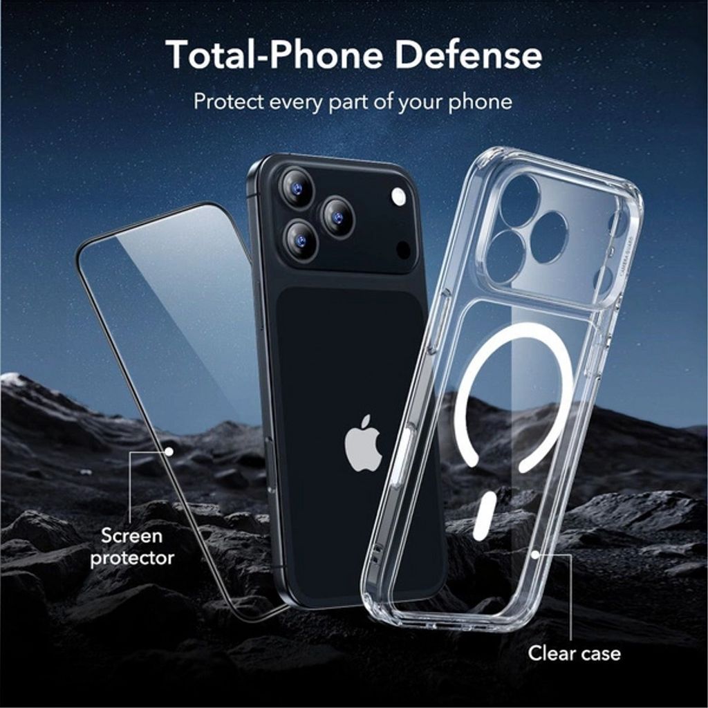 ESR Classic Hybrid MagSafe Set Case & Screen Protector for iPhone 17 Pro - Clear