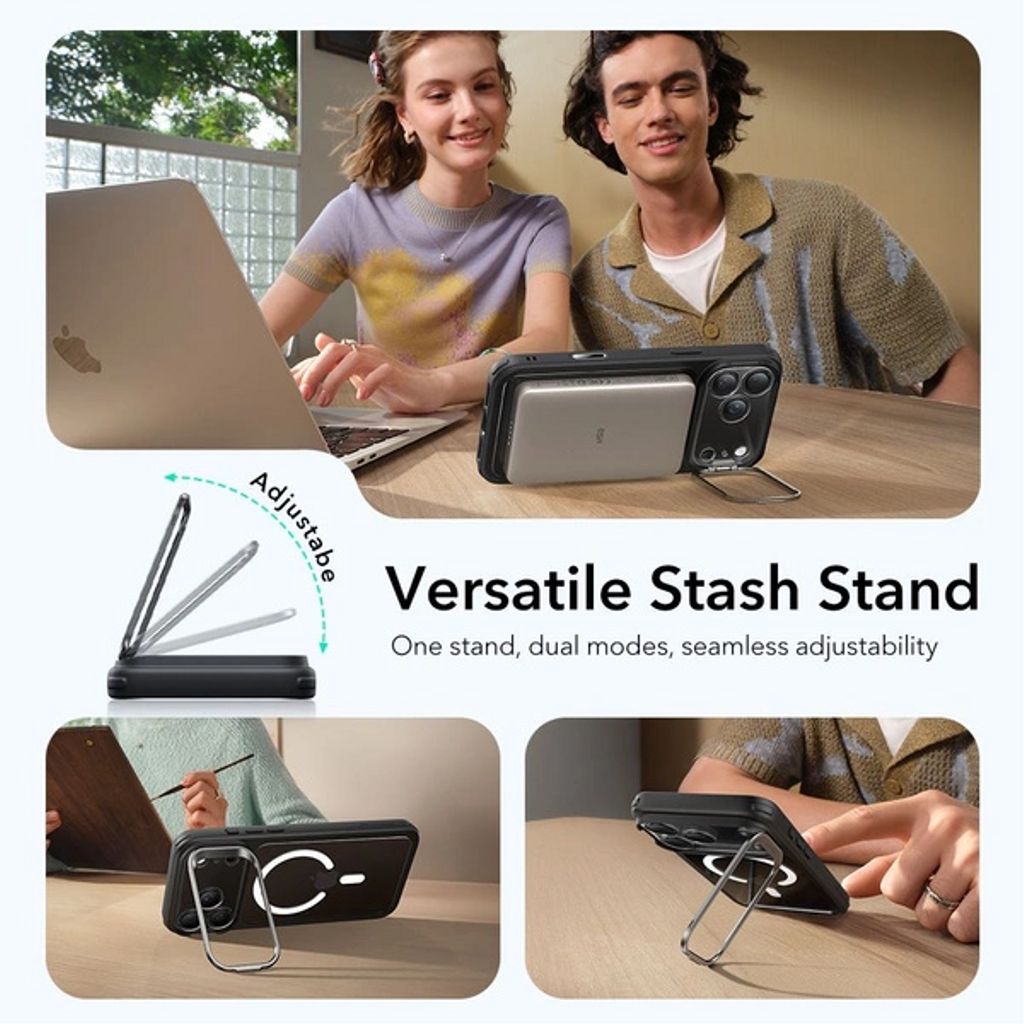 ESR Classic Hybrid Kickstand MagSafe Case for iPhone 17 Pro - Clear Black