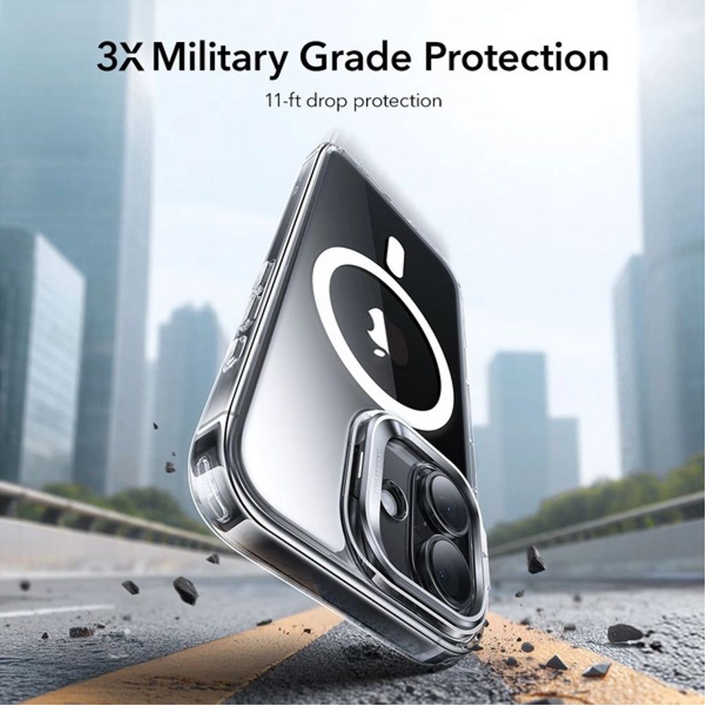 ESR Classic Hybrid Kickstand MagSafe Case for iPhone 17 - Clear