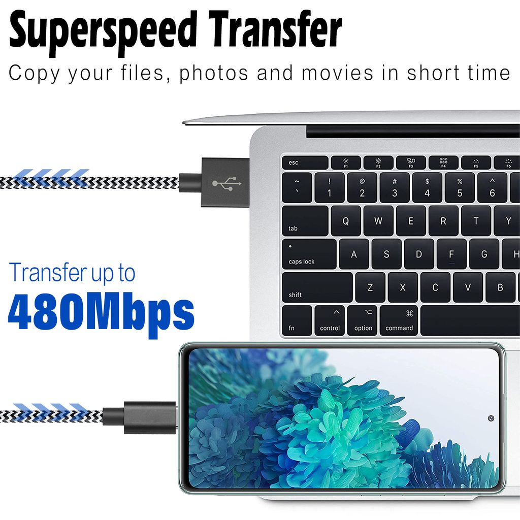 SiGN Skin USB-C Kabel 2.1A,1.5m - Svart/Vit