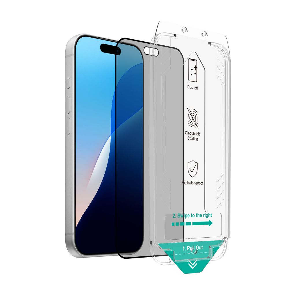 SiGN Privacy Näytönsuoja iPhone 18 Pro – EZ Apply pölyttömän sovittimen kanssa