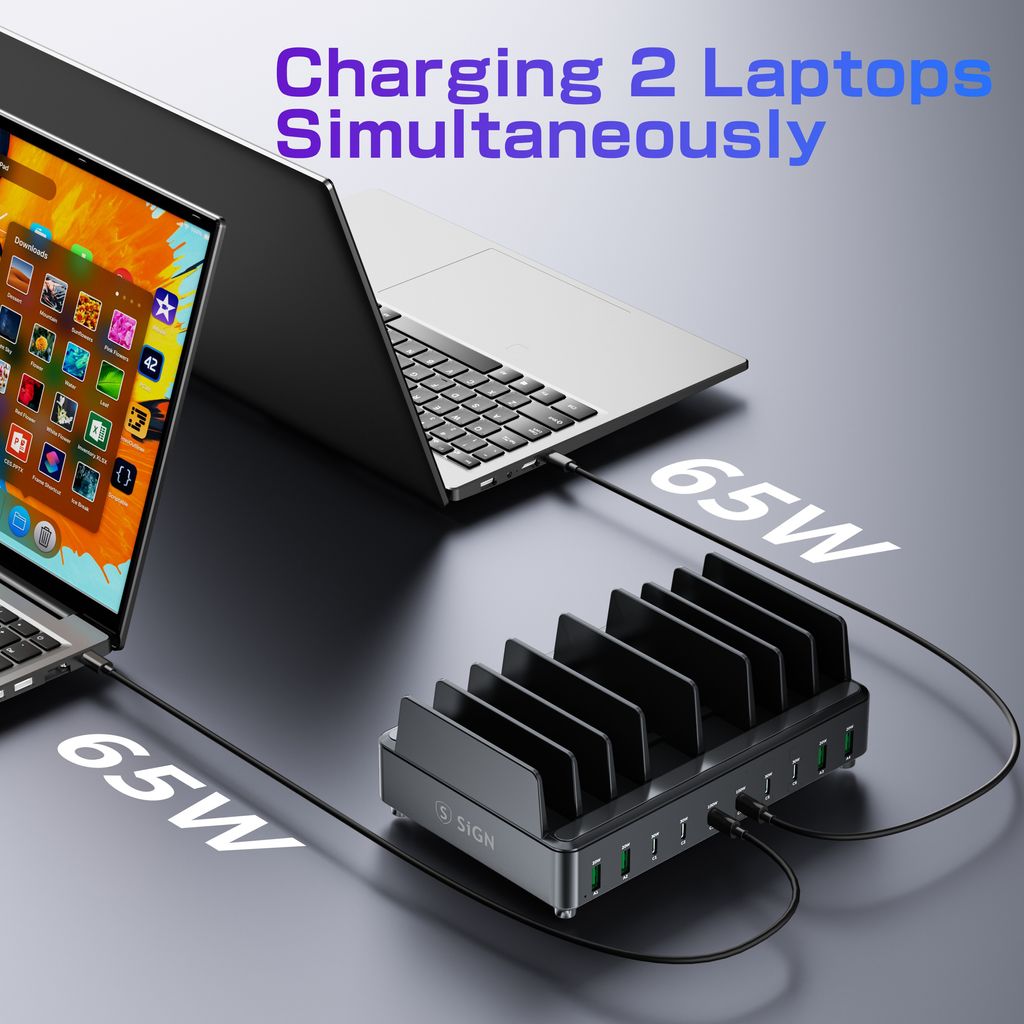 SiGN Laddningsstation med 10 portar, 240W – svart