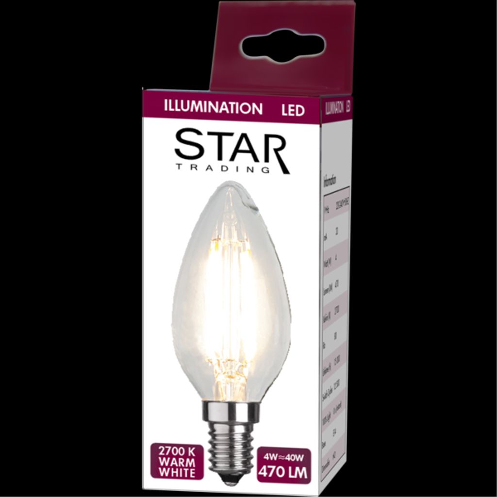 LED-lampa E14 C35 Clear
