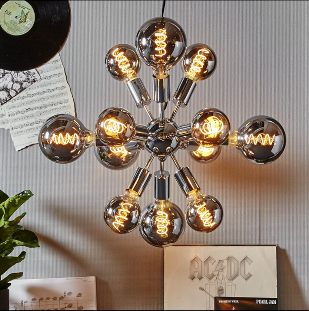 LED-lampa E27 G125 Decoled Spiral Smoke