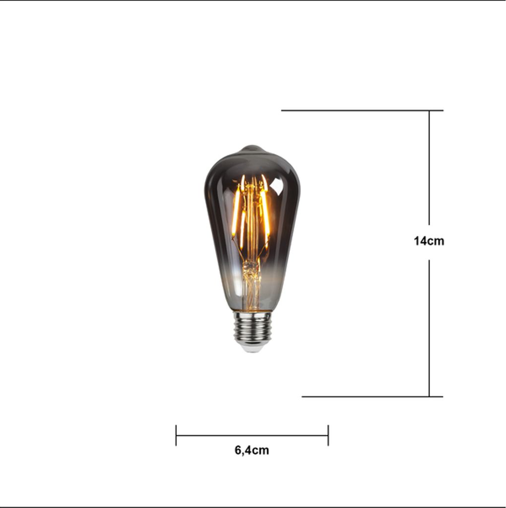 LED-lampa E27 ST64 Plain Smoke