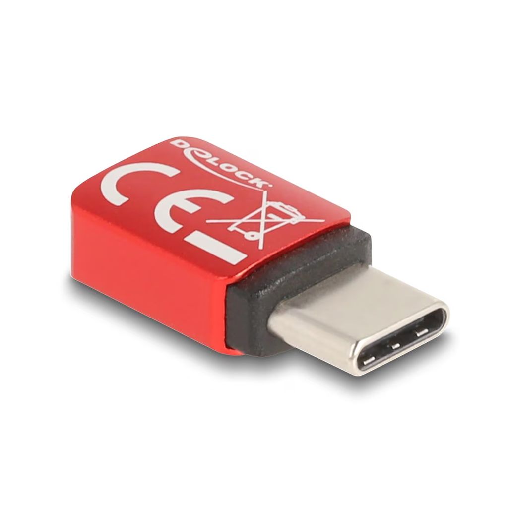 Delock USB-C han til USB-C hun Data Blocker 240W - Rød