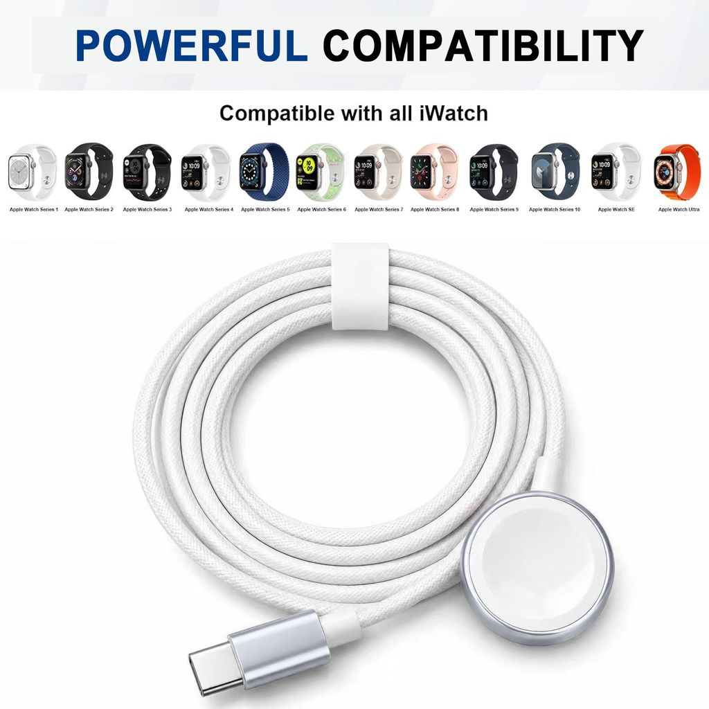 SiGN magnetisk trådløs lader MagSafe for Apple Watch, USB-C, 5W – hvit