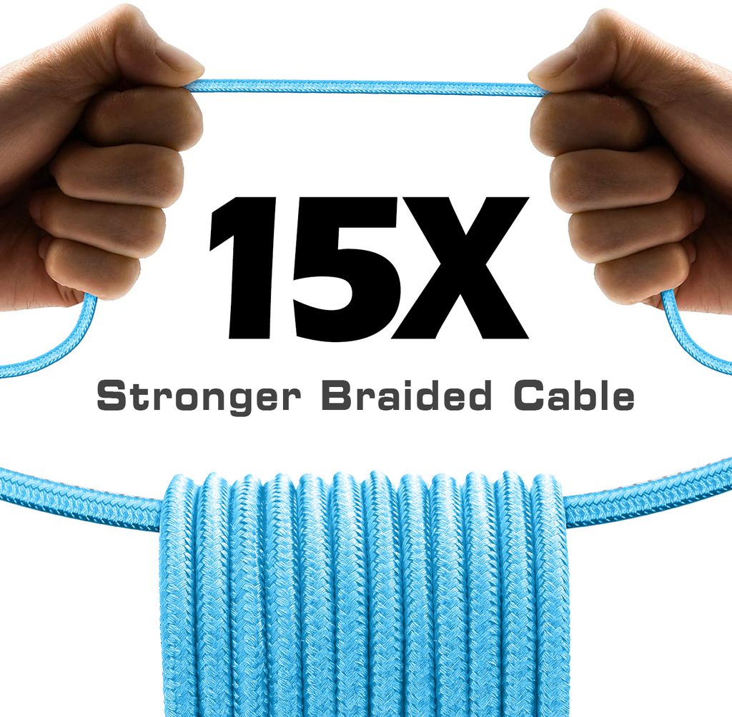 SIGN USB til Lightning-kabel, 2,4A, 2m, nylon - blå