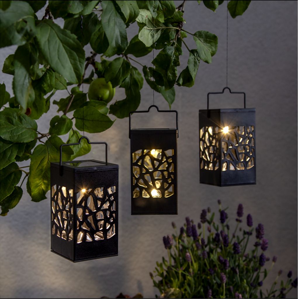 Star Trading solcelledekorasjon Izola Mini 3-pakning – svart