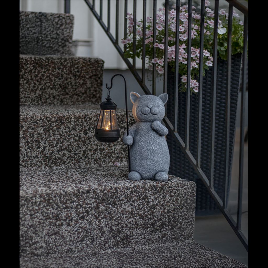 Star Trading LED-lykta Solcellsdekoration Smilla – Grå