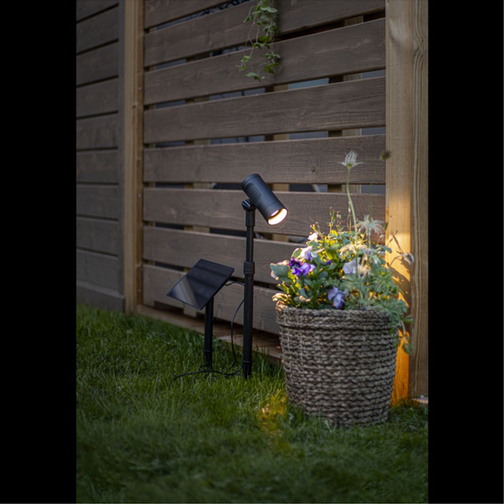 Star Trading solcellsspotlight Powerspot 53 cm – svart