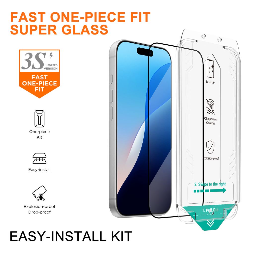 SiGN Skärmskydd iPhone 18 Pro – EZ Apply med dammfri applikator