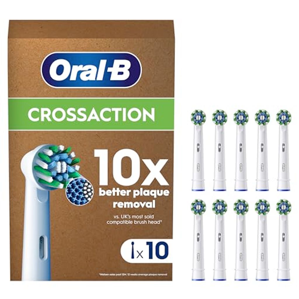 Oral-B tandbørstehoveder Cross Action, 10-pak – Hvide