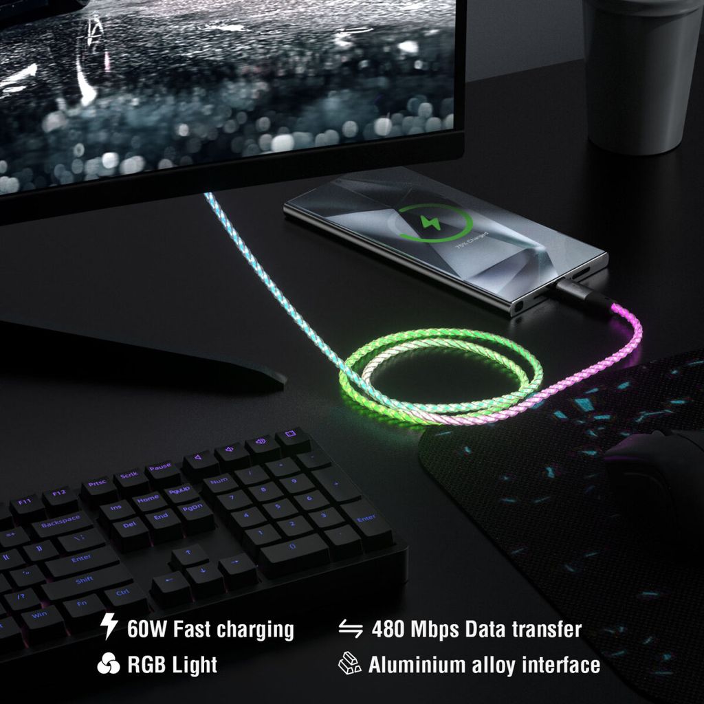 4Smarts RGBCord USB-C-kabel 60W – 1,5 m