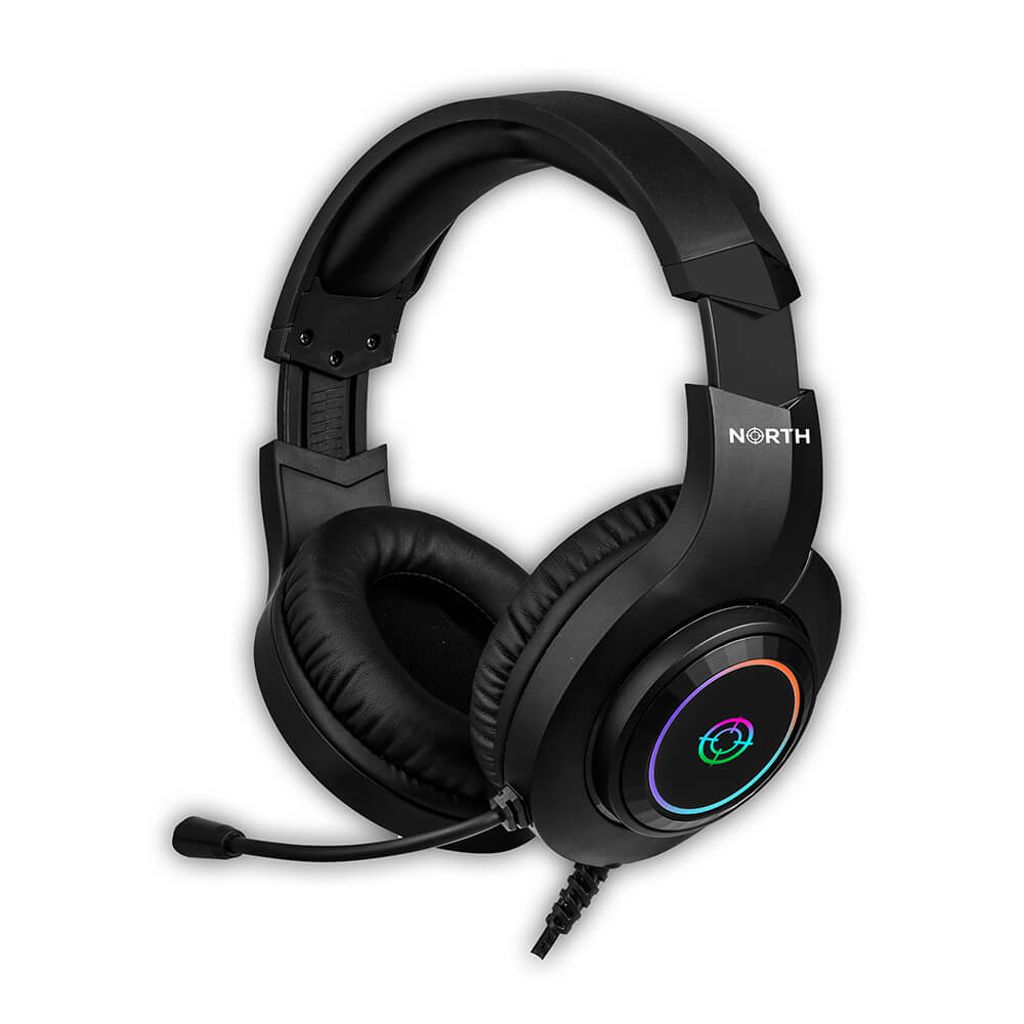 NORTH H100 Gaming-headset Over-ear RGB – Svart