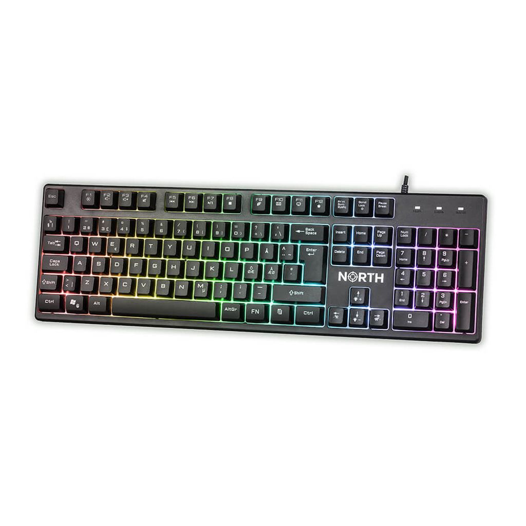 NORTH K100 Gaming tangentbord Nordisk med RGB – Svart
