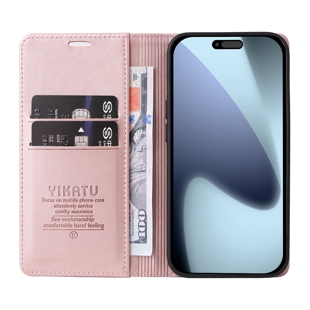 YIKATU iPhone 17 Pro Wallet cover - Rose Gold