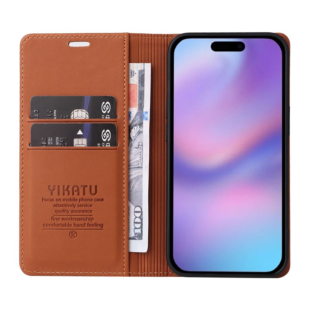 YIKATU iPhone 17 Wallet cover - Brown
