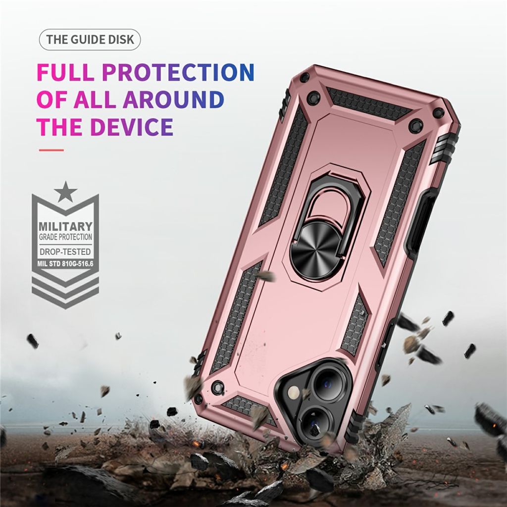 iPhone 17 Cover med ringholder - Rosa guld