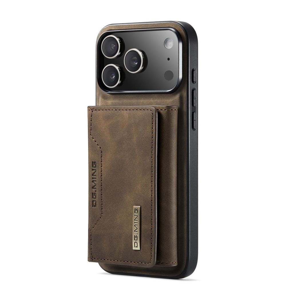 DG.MING iPhone 18 Pro/17 Pro Deksel med Avtakbar Lommebok - Brun