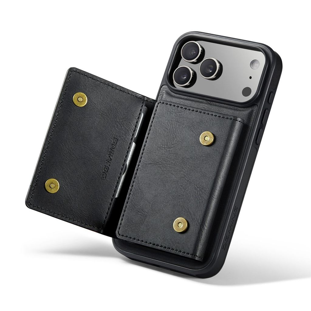 DG.MING iPhone 18 Pro Max/17 Pro Max Skal med Magnetisk Avtagbar Plånbok - Svart
