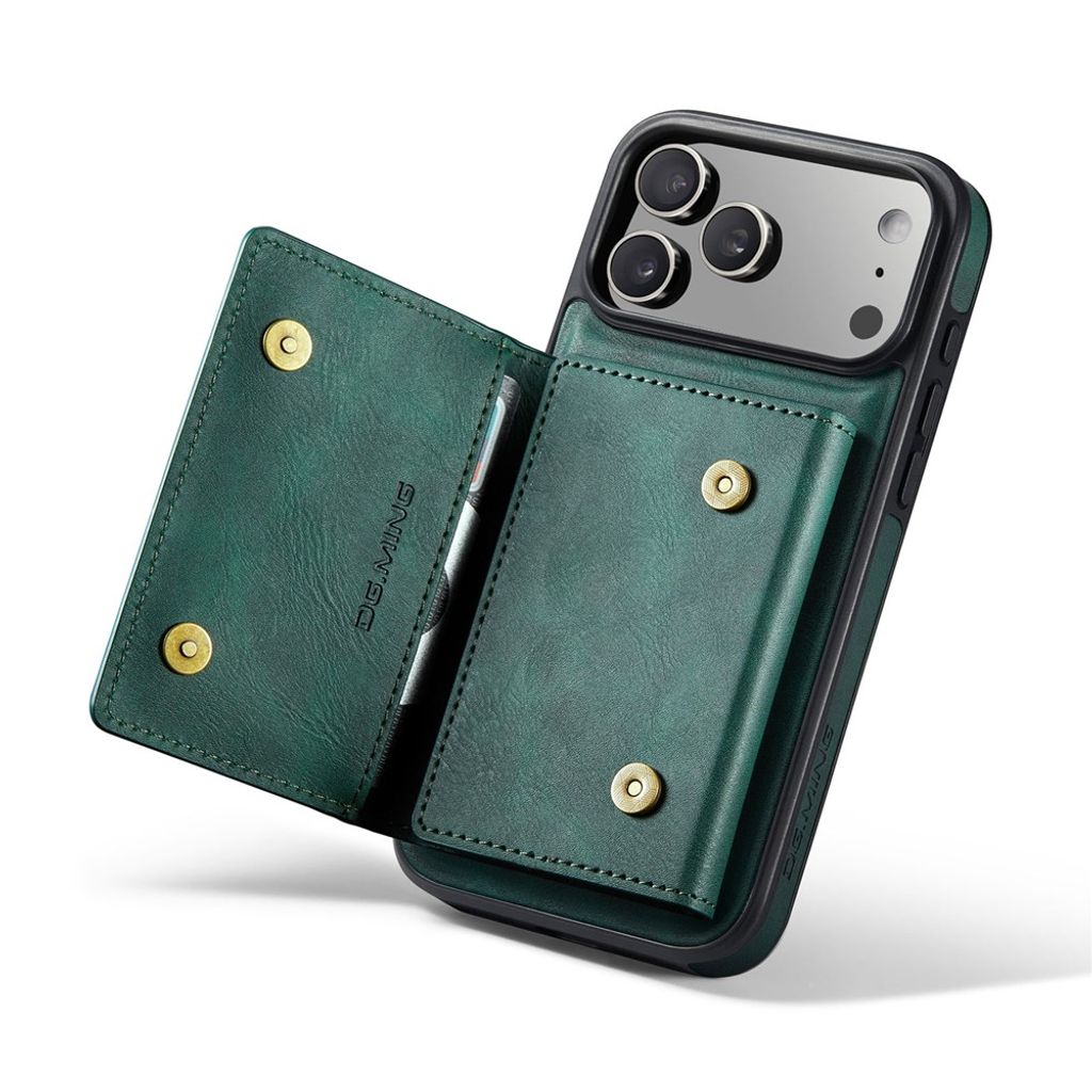 DG.MING iPhone 18 Pro Max/17 Pro Max Skal med Magnetisk Avtagbar Plånbok - Grön