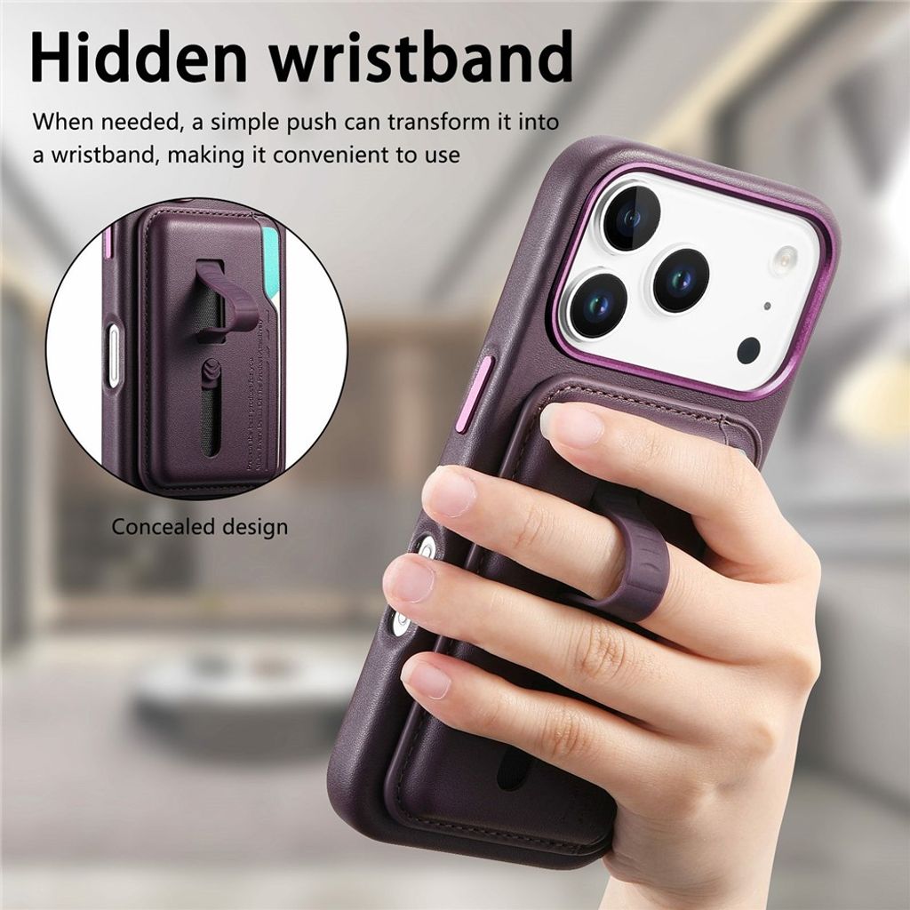 iPhone 18 Pro Max/17 Pro Max MagSafe Cover med aftagelig pung - Lilla