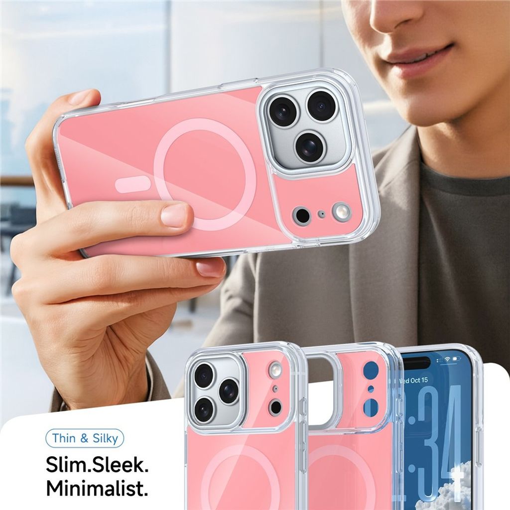 iPhone 18 Pro/17 Pro MagSafe Skal med akrylbaksida - Rosa