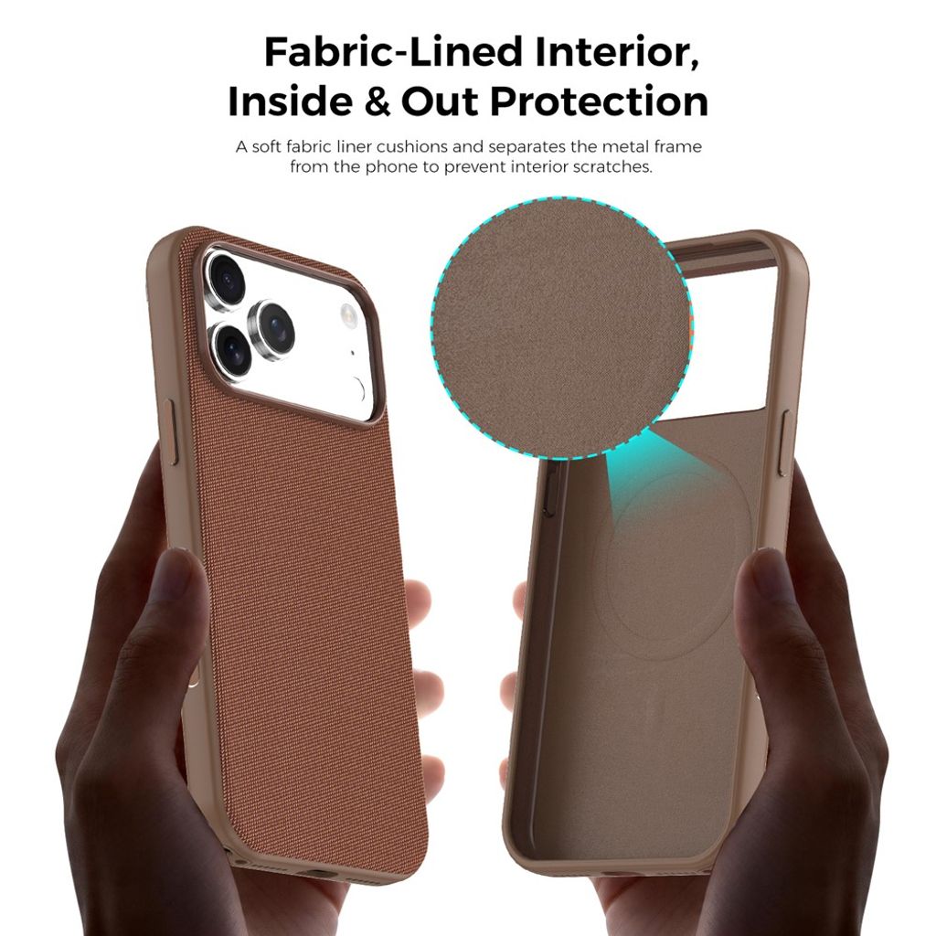 iPhone 18 Pro MagSafe Cover med Tech Fabric - Brun