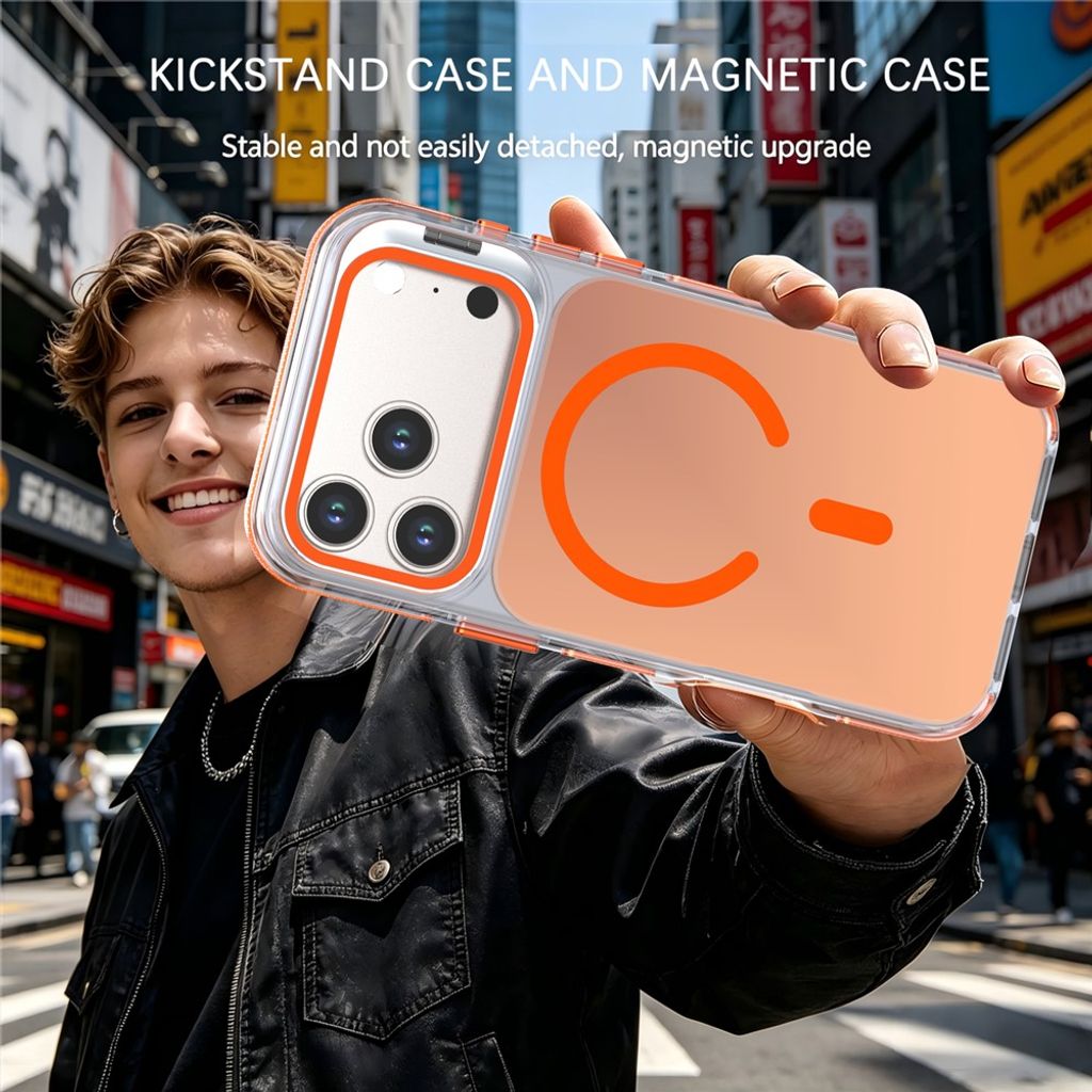 iPhone 18 Pro/17 Pro MagSafe Deksel med støtte - Oransje