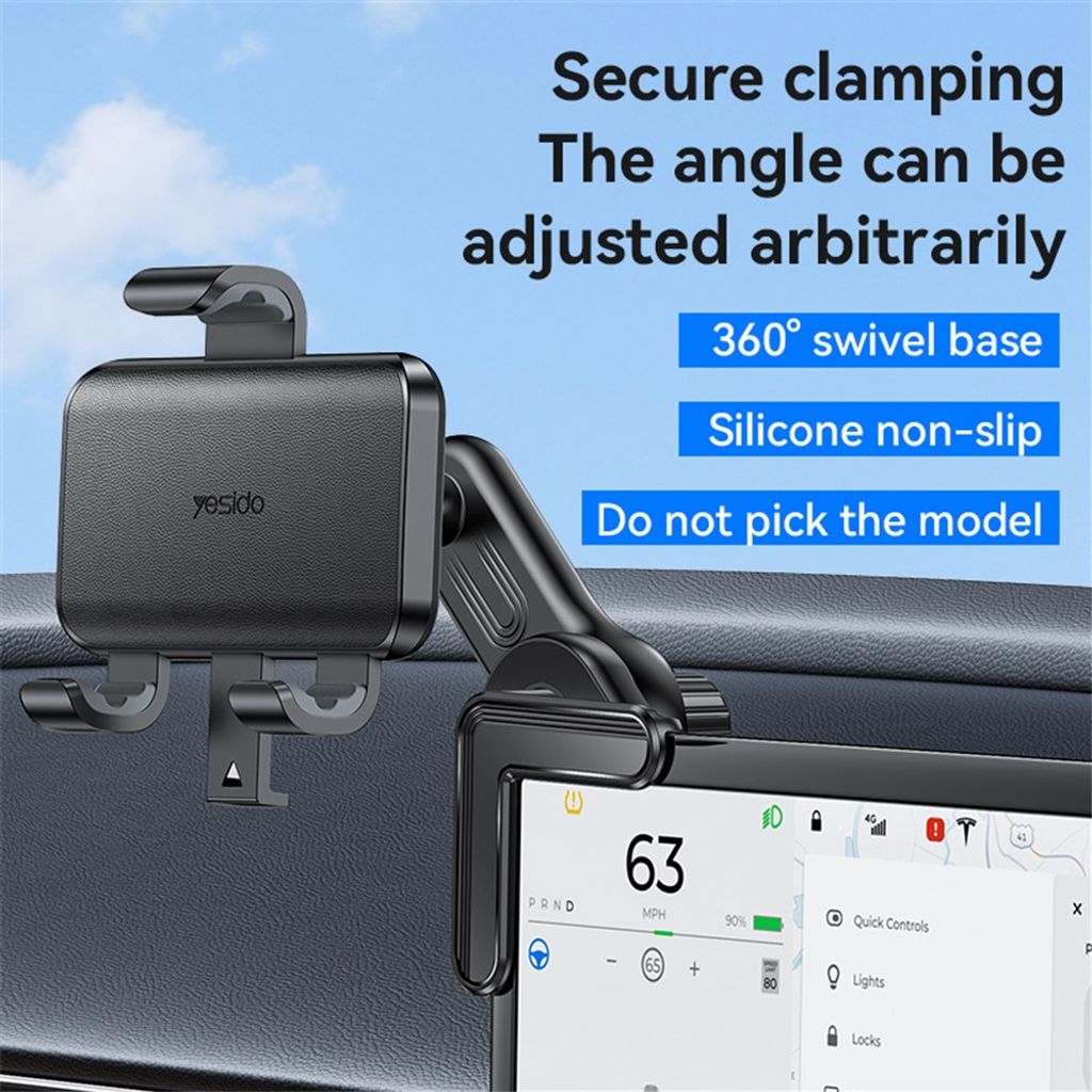 Yesido C250 Clip-On Telefonhållare för flytande skärm – Svart