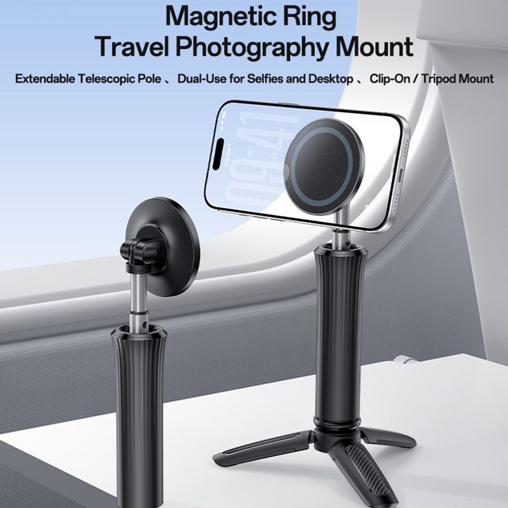 Yesido C233 Teleskopstativ med Magnetisk Mobilholder – Svart