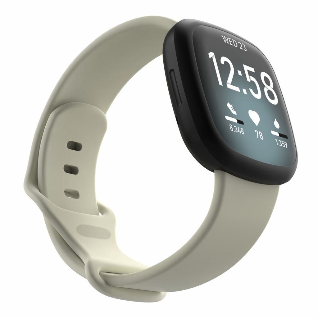 Fitbit Sense/Versa 3 Klokkereim Silikon Størrelse S – Hvit