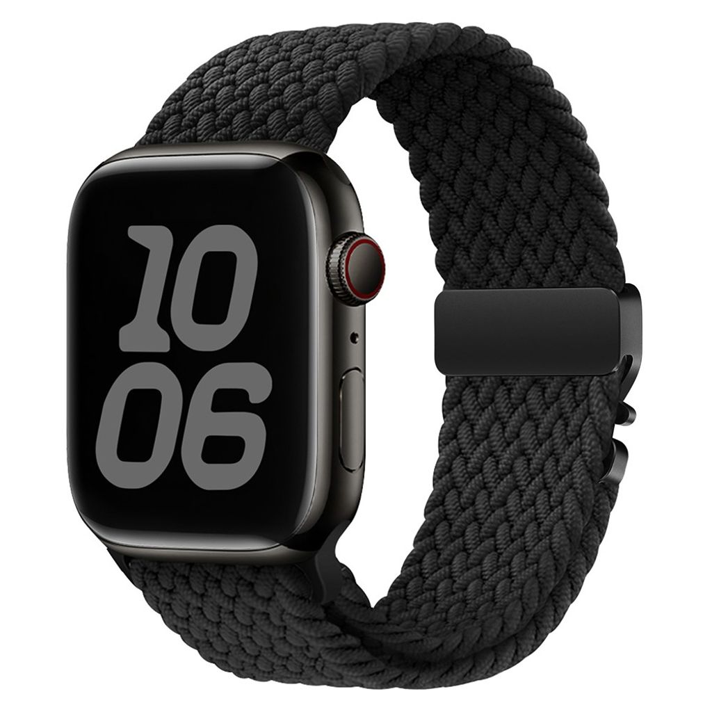 Apple Watch 49/46/45/44/42mm Urrem Flettet Nylon – Sort