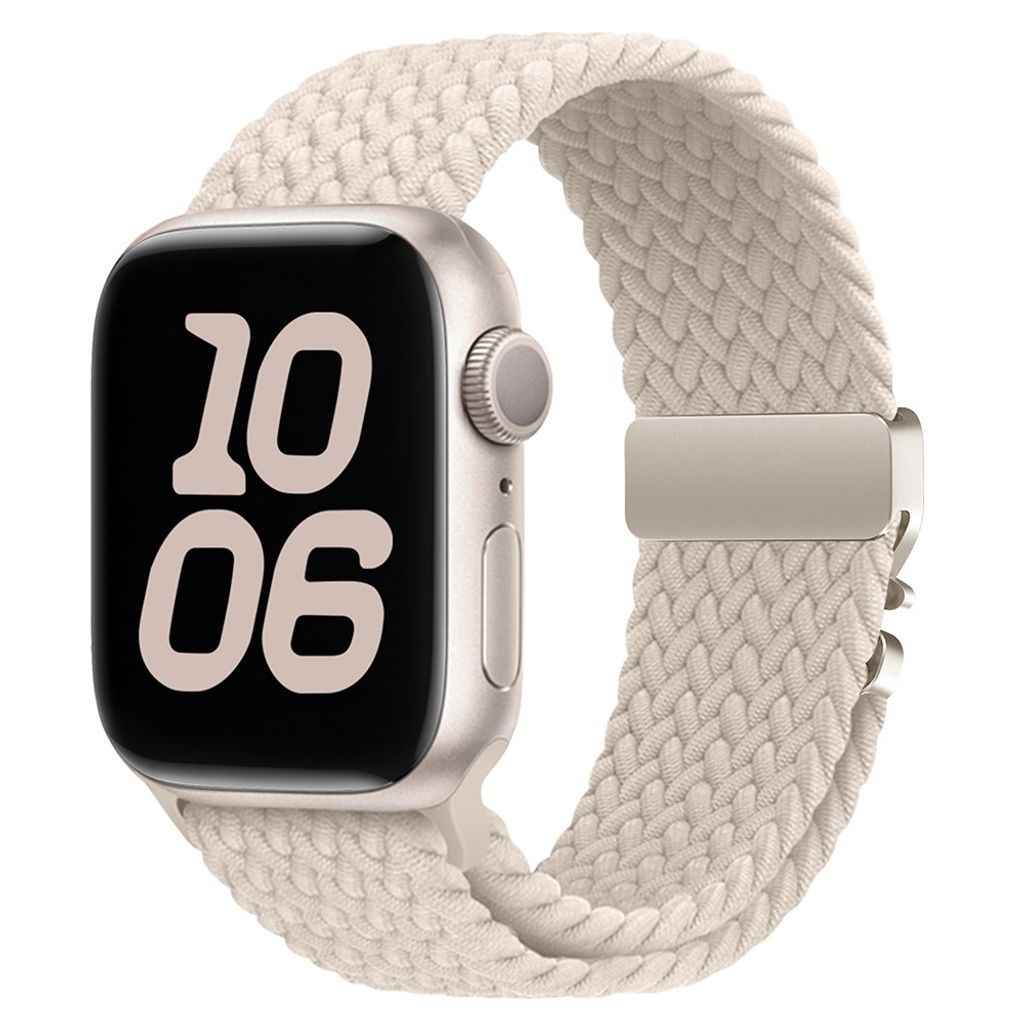 Apple Watch 49/46/45/44/42 mm flettet nylonurrem – beige