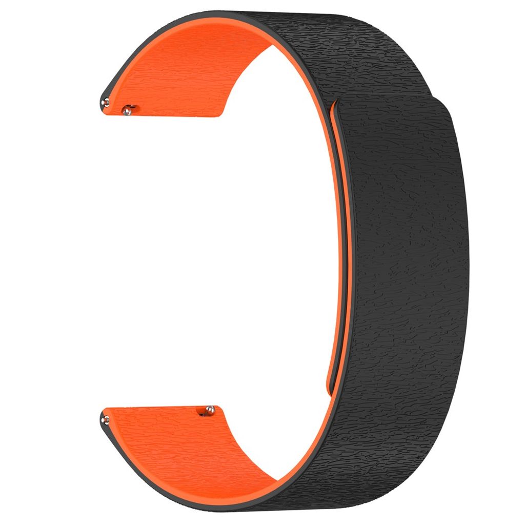 Samsung Galaxy Watch/Garmin Forerunner m.fl Silikon Klockarmband - Svart/Orange