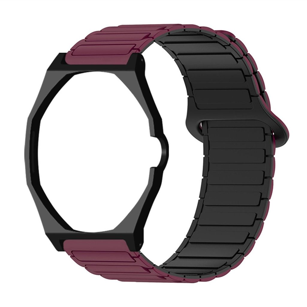 Swatch Royal Pop silikonklokkerem med deksel – burgunder/svart