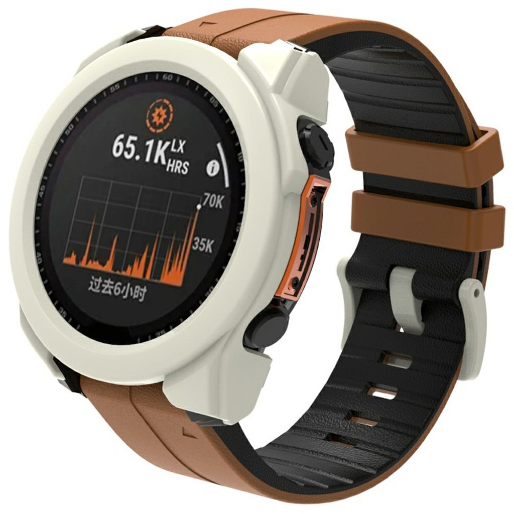 Garmin Fenix 8 43mm AMOLED Tempered Glass Protective Case – White