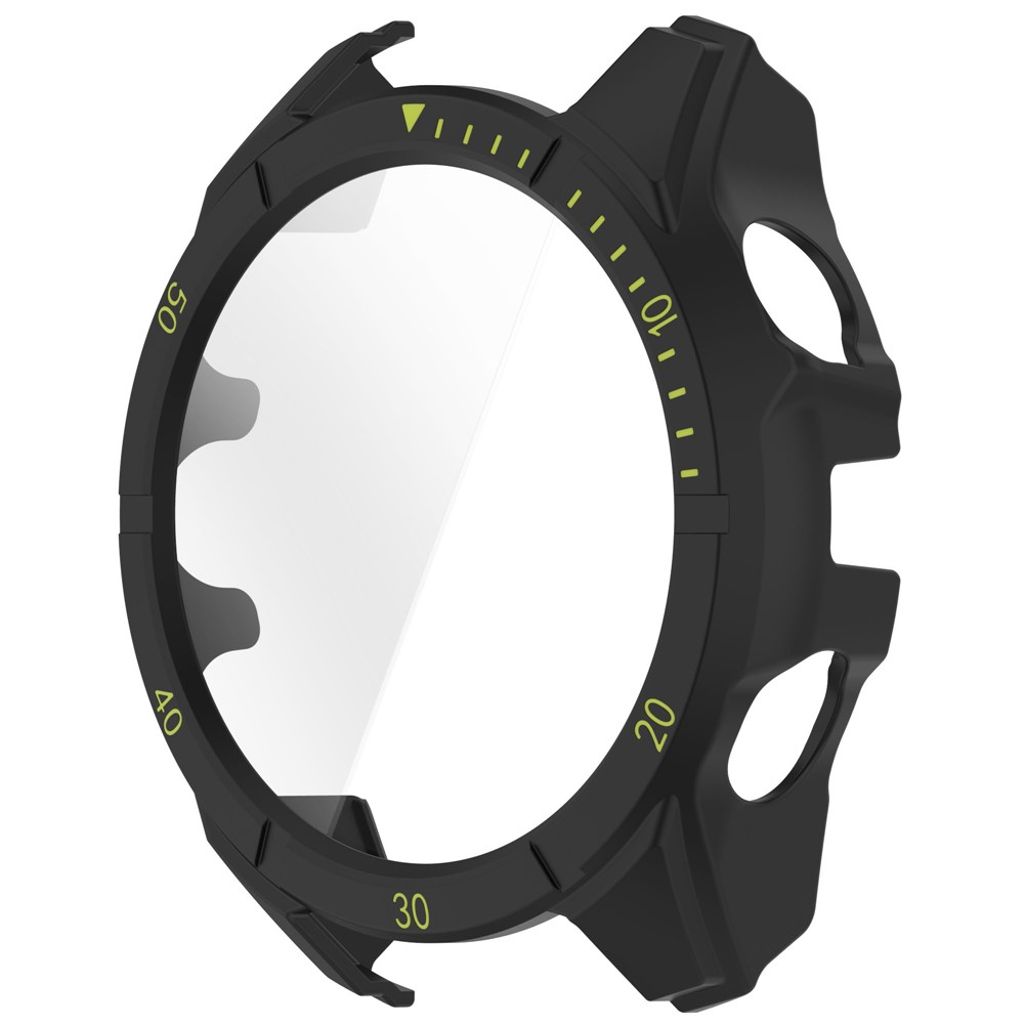 Garmin Fenix 8 47mm Case with Tempered Glass Screen Protector – Black/Green