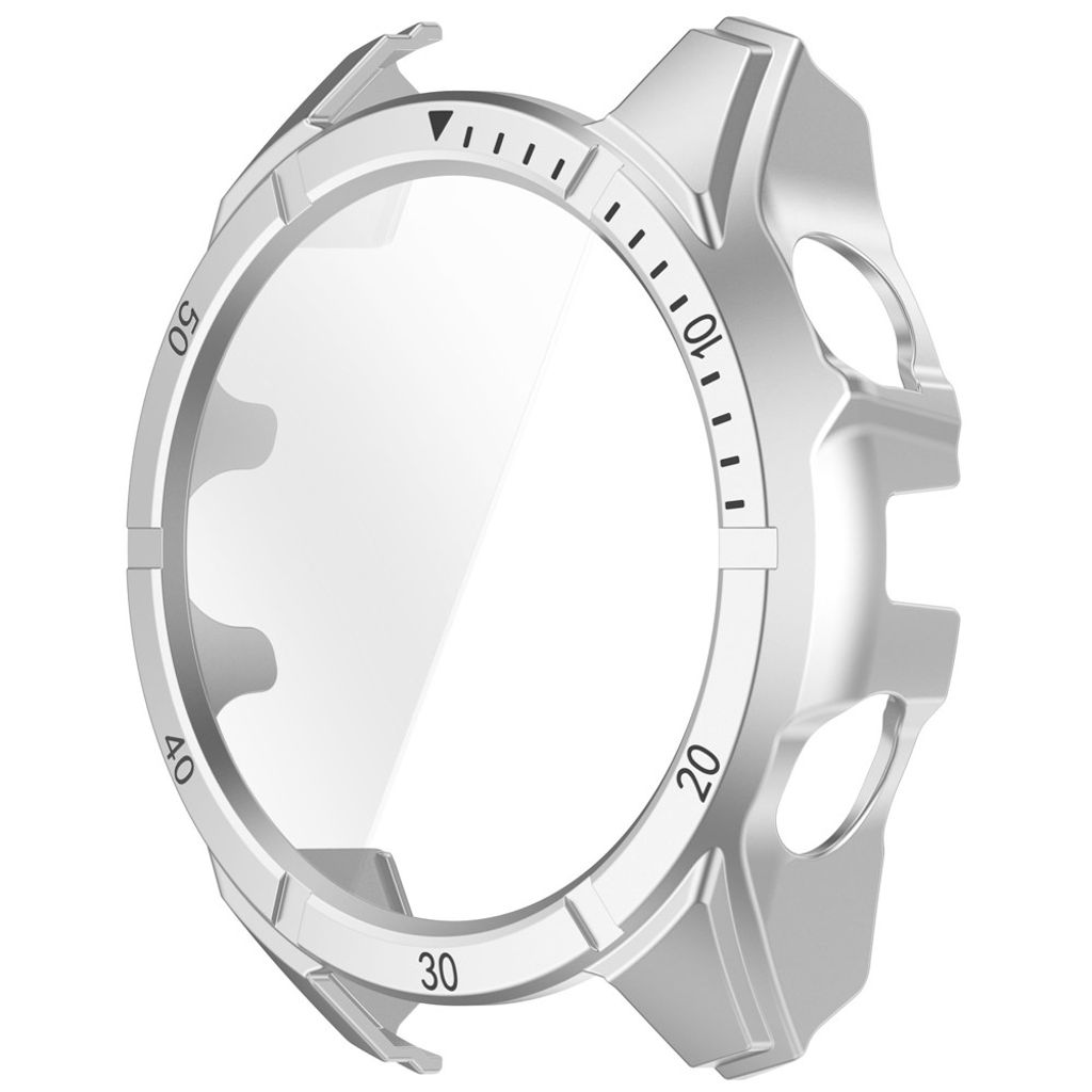 Garmin Fenix 8 47mm Case with Tempered Glass Screen Protector – Silver/Black