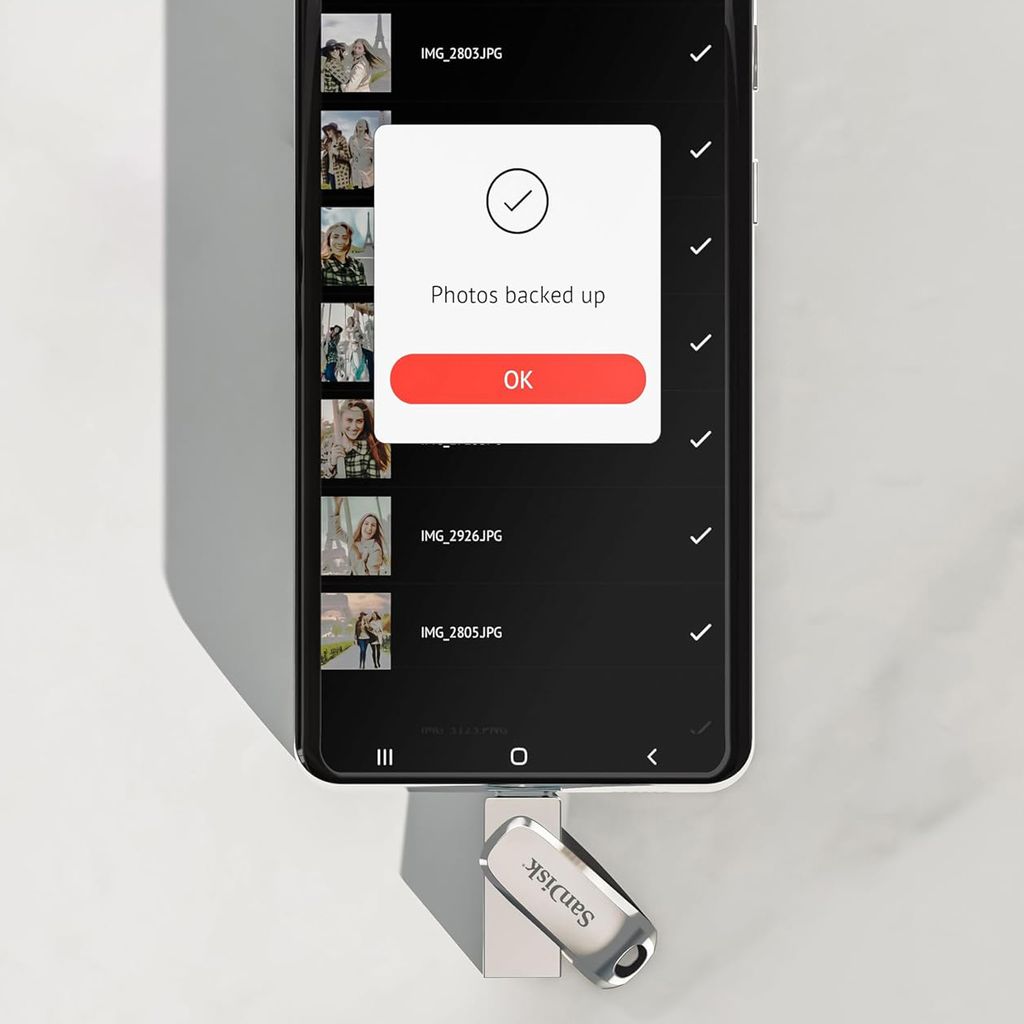 SanDisk Ultra Dual Drive Luxe 1TB USB-C 3.2 USB-flashdrev - sølv