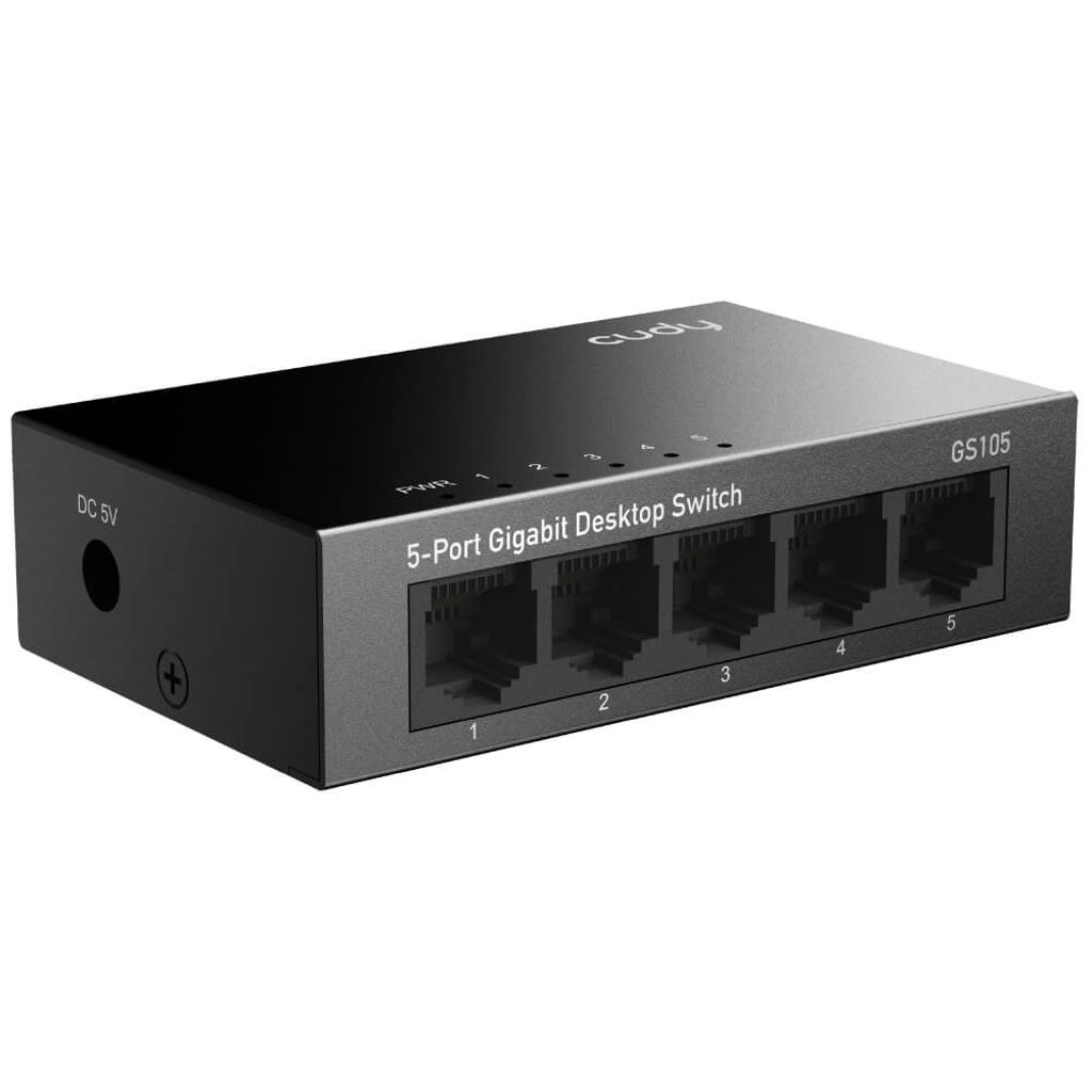 Cudy GS105 5-portars gigabitswitch – svart
