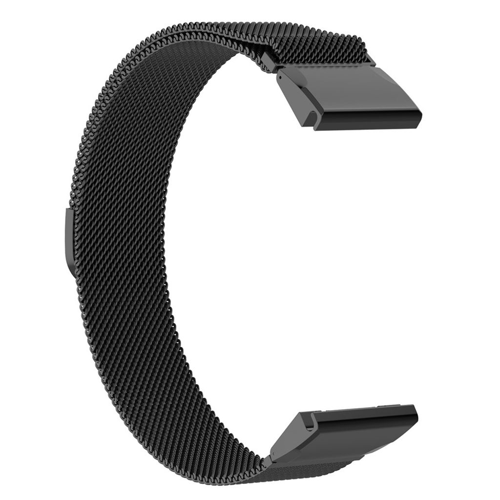 Garmin Fenix 5/Fenix 5 Plus Milanese Klokkereim Rustfritt Stål – Svart