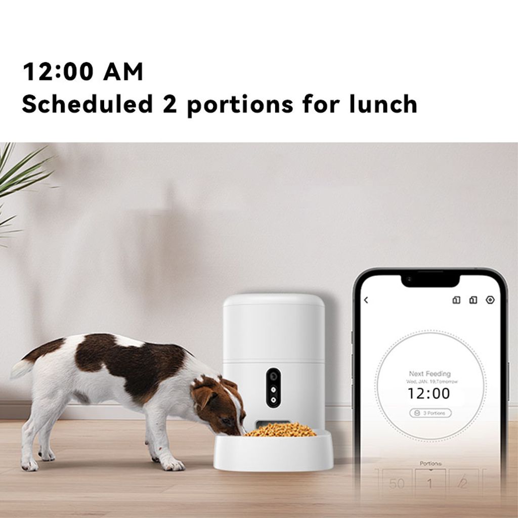 SiGN älykäs automaattinen ruokinta-automaatti koirille ja kissoille 4L – valkoinen