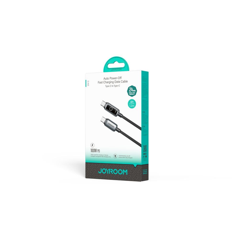 Joyroom USB-C to USB-C Fast Charging Data Cable 100W, 1.2m - Black