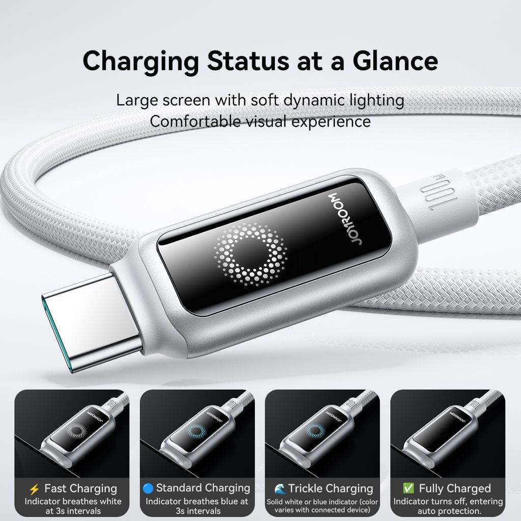 Joyroom USB-C to USB-C Fast Charging Data Cable 100W, 1.2m - Black
