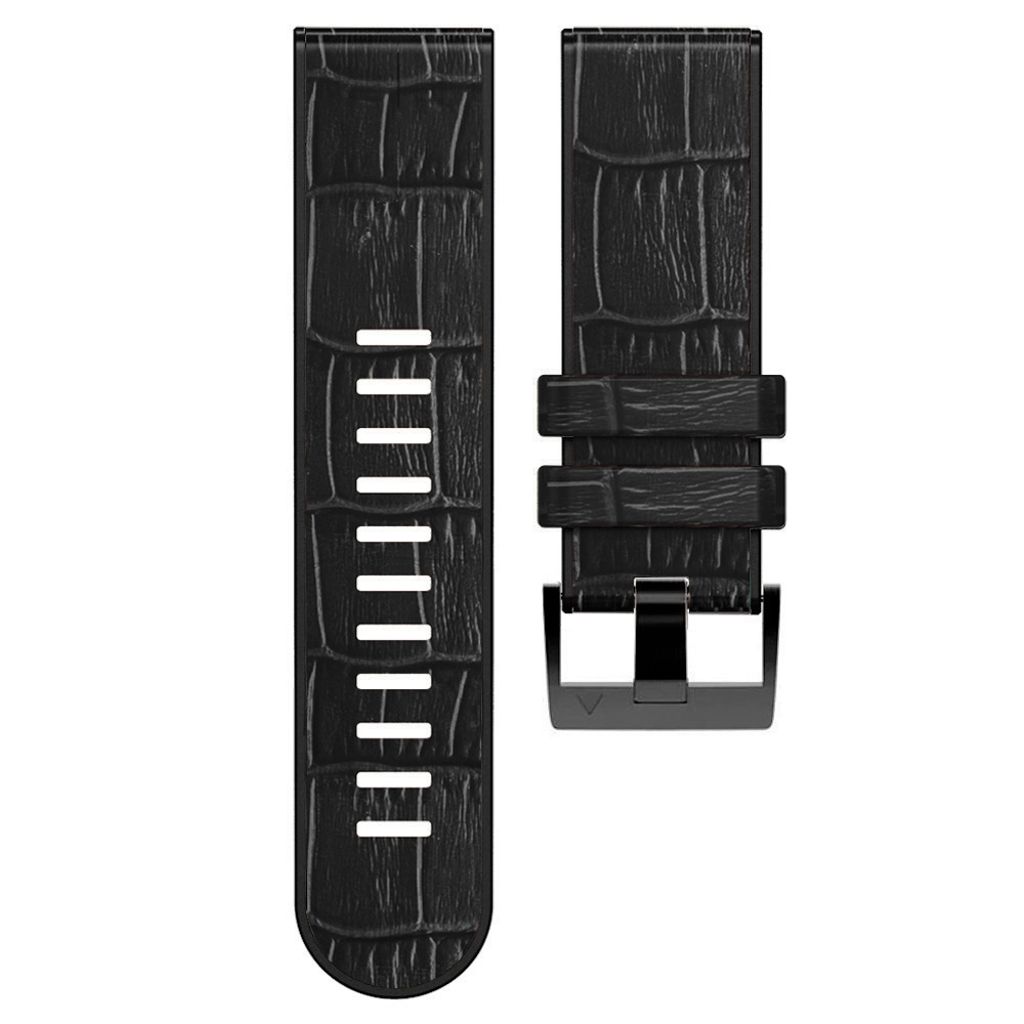 Garmin Fenix 7/6 Pro/5 Plus Klokkereim med Krokodillemønster - Svart