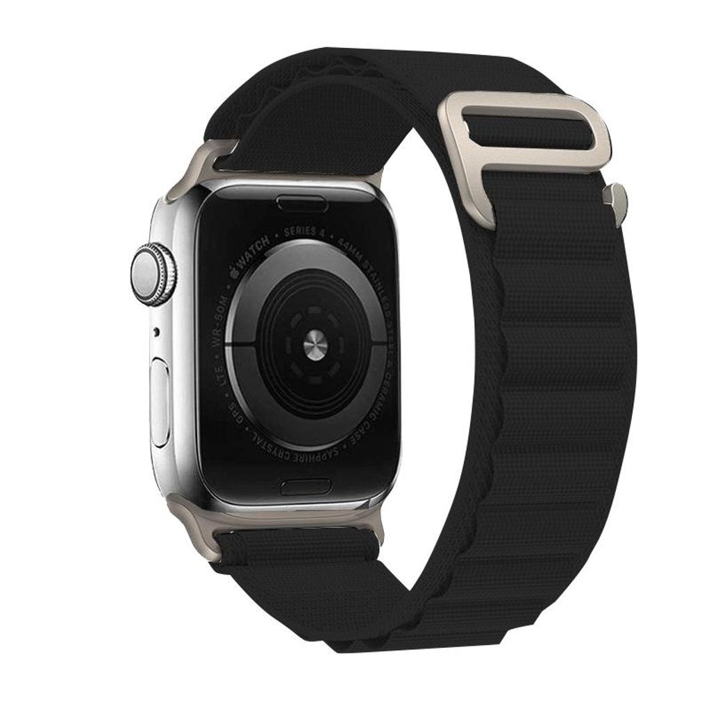 xDfind Apple Watch 49mm/46mm/45mm/44mm/42mm kellonranneke nailonia - musta