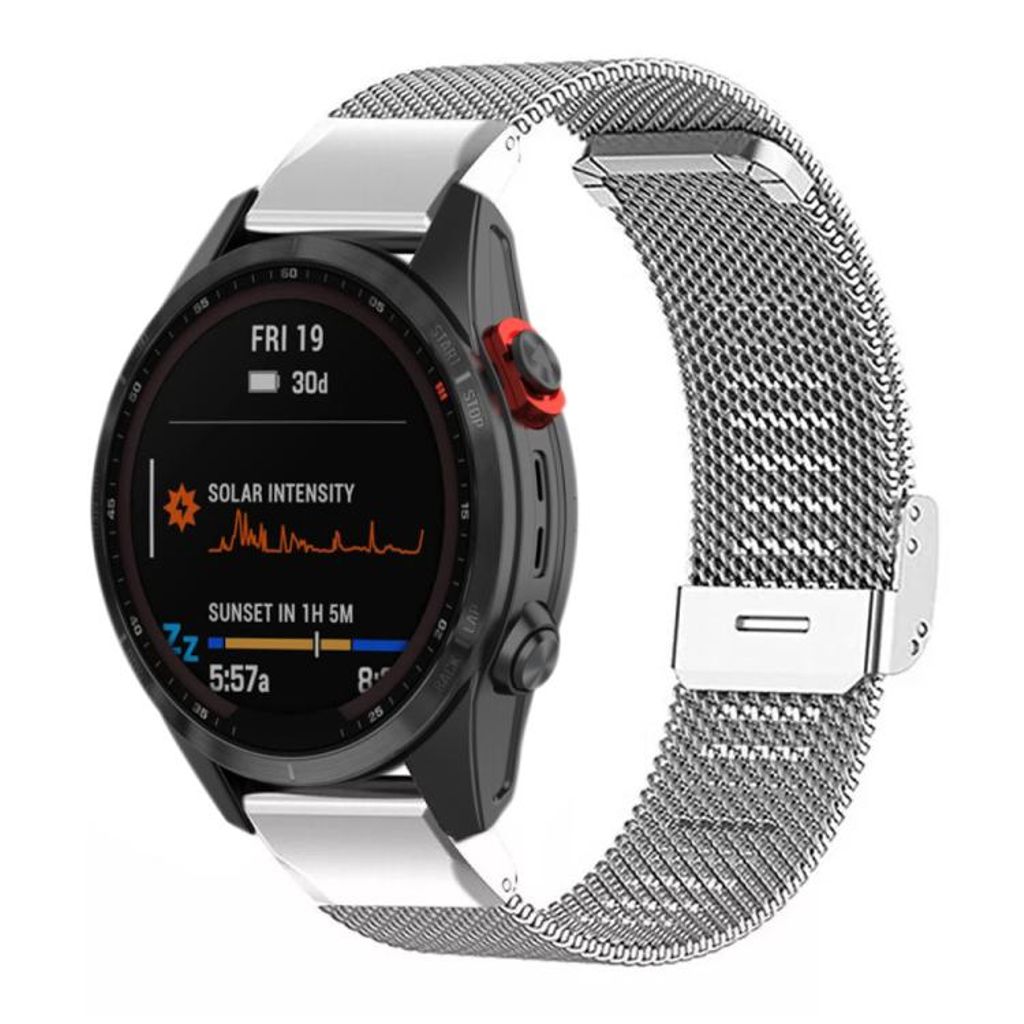 Garmin Fenix 7X/6X/5X Klokkereim milanese i metall - Sølv