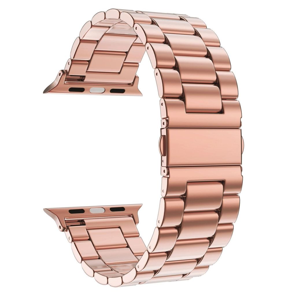 Apple Watch 49/46/45/44/42mm ruostumattomasta teräksestä valmistettu kellonranneke - ruusukulta